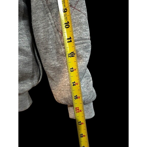 Vtg Active Elements Women's Button-Up Sweatshirt Jacket Med Gray Lined Pockets - Picture 11 of 12